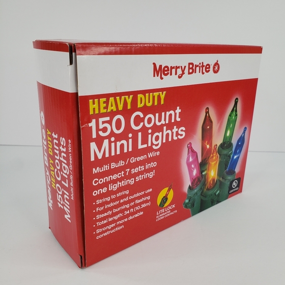 Merry Brite Multi Color Mini Lights 150 Count Heavy Duty String Lights 34 feet - Picture 3 of 8